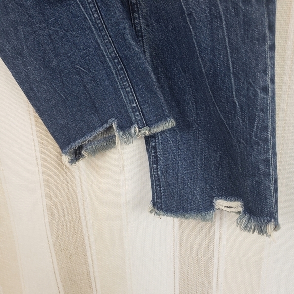 Abercrombie & Fitch Annie High Rise Girlfriend Jeans Blue Embroidered Size 26/2r - Picture 3 of 9